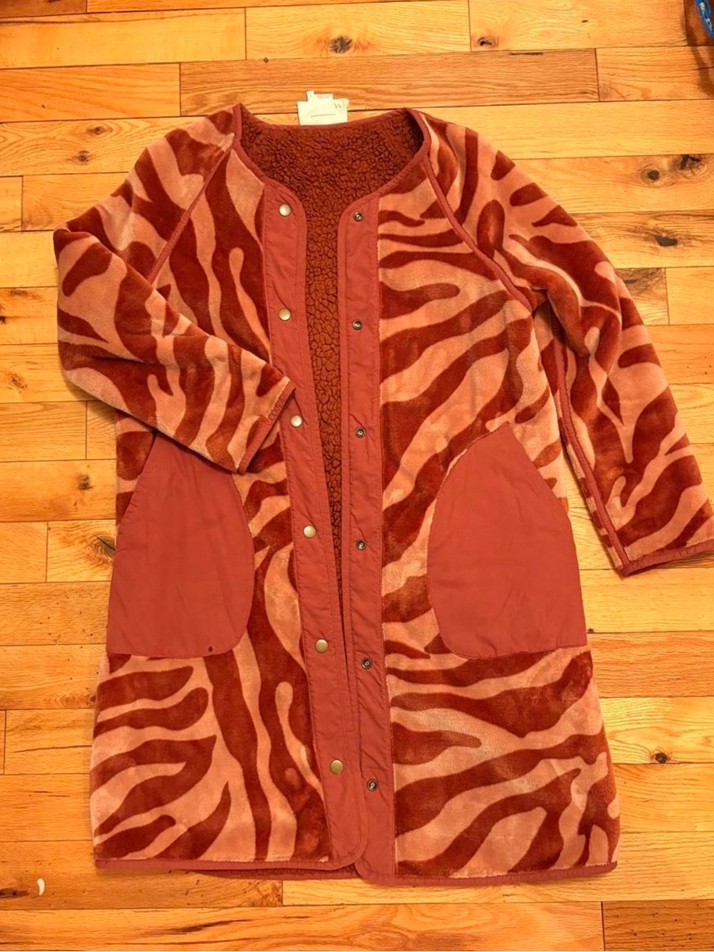 Anthropologie Trench Length Reversible Fleece